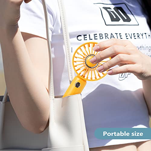 Civpower Mini Handheld Fan, Portable Usb Rechargeable Fan, Battery Operated Small Pocket Fan, 3 Speeds Adjustable, For Home Office Indoor Outdoor Travelling, Yellow #TOP6