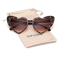 GIFIORE Heart Sunglasses Vintage Retro Oversized Cat Eye