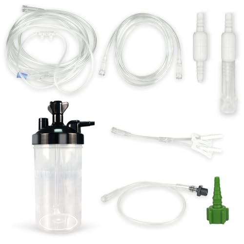 Oxygen Humidifier Bottle Set, Complete Kit with Oxygen Tubing, Oxygen