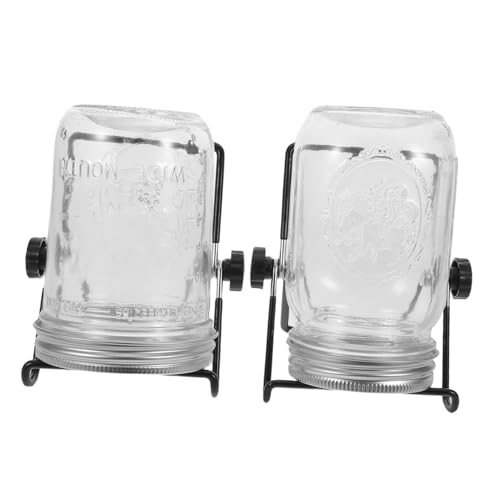 Didiseaon 2 Set Kit Barattoli Germogliatori con Coperchi Filtro in Acciaio Resistente Supporto Compatto per Germinazione Semi Microgreens Broccoli e Fagioli Accessori Multifunzionali per