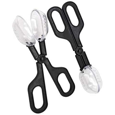 MACGOAL 2 Pieces of Reptile Feeding Clamp Reptile Poop Scoop Cage Fish Tank Cleaning Tools Reptile Feeding Tool for Gecko Lizard Bearded Dragon Cover