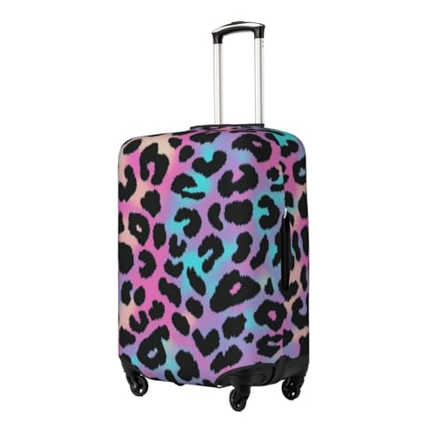 Neon Leopard Grain Print Suitcase Covers Protectors, Luggage Covers For 18~32" Suitcase, Accessories Washable Elastic Luggage Protective Cover2