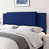 Upholstered Tufted Velvet Headboard, 3 in 1 Headboard for Full/Queen/King Size Bed, Height & Width Adjustable Head Board, Attach Frame, Study & Comfortable, Ideal for Bedroom, Dorm, Guest Room, Blue