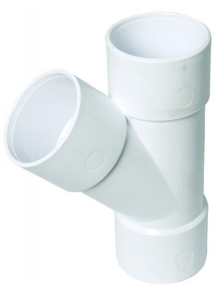FLOPLAST Solvent White 135 Degree 32mm (36mm) Waste Branch Tee - Bag of 2