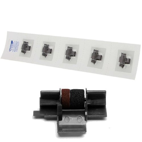 5x Farbrollen für Casio FR 2650 T -(schwarz/rot) Farbwalzen kompatibel für FR2650T