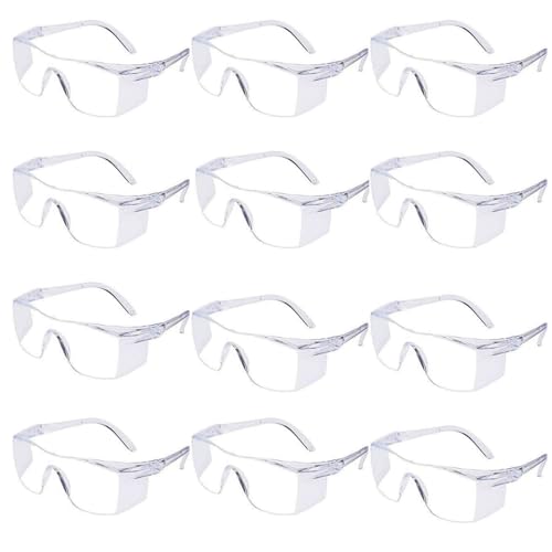 Image of Safety Glasses for Men & Women - Clear Anti-Fog, Anti-Scratch Goggles for Bike, Lab, Construction & Industrial Use.All Day Long Use. (12)