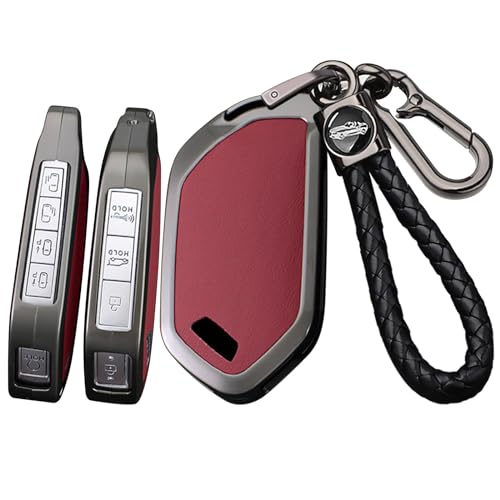 Accessoire clé Kia Sorento Seltos EV9 boîtier chic rouge avec porte-clé