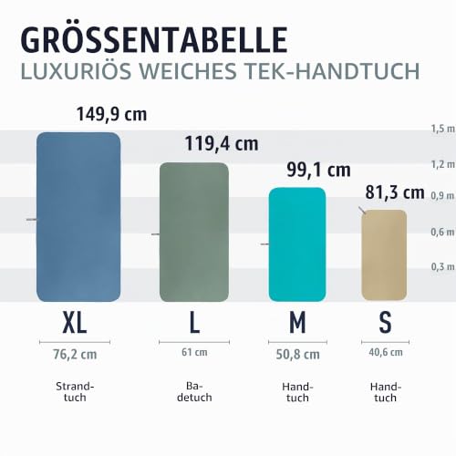 Sea to Summit - Tek Towel Reisehandtuch - Badetuch - Weiches Frottee - Saugfähig & Schnelltrocknend - Aufhänger & Tasche - Camping… – Ansicht 3