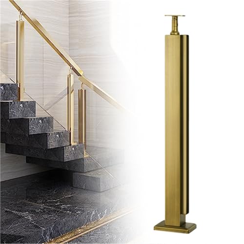 Outdoor Deck Fence Glass Railing Post, Patio Deck Balcony Vitreous Balustrade Column, Indoor Stair Railing Kits, Stainless Steel Baluster Posts(C-Edge,Height 40in/100cm)