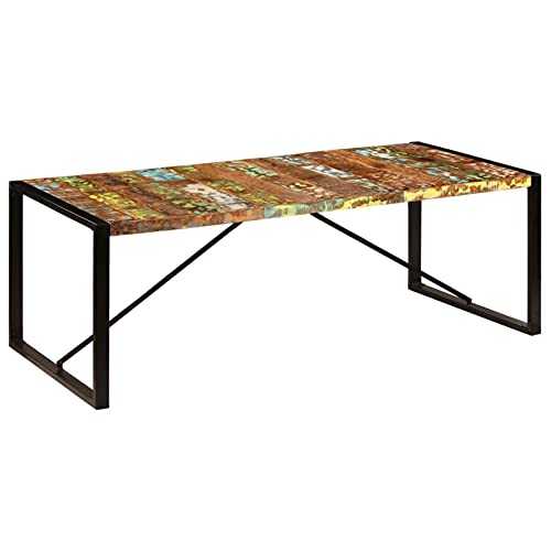 GuyAna Esstisch 220x100x75 cm Altholz Massiv Baumkantentisch Schmaler Esstisch Esstisch Klein Ausziehbar