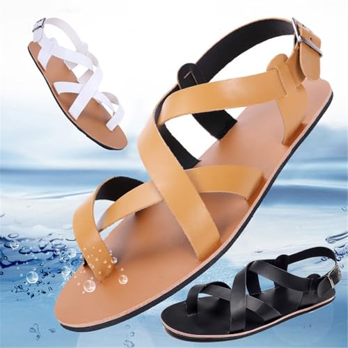 Comfy Toe Corrector Slippers, Mens Breathable Orthopedic Cross Straps Bunion Sandals with Adjustable Metal Buckle Strap, Non Slip Flip Flops Beach Slide, for Pain Relief Hallux Valgus3