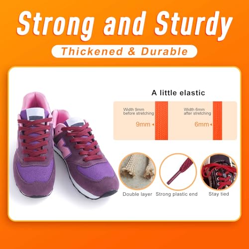 Image of VSUDO Flat Sneaker Shoe Lace, Flat Shoe String for Sneaker, Athletic Shoelace
