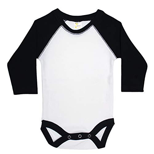 Image of Laughing Giraffe Baby Blank Long Sleeve Raglan Baseball One piece bodysuit