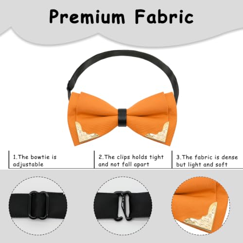 Image of Bow Ties for Men Women Metal Gold Bowtie, Pre Tied Mens Bow Tie Tuxedo Bowties Men for Prom Wedding Party