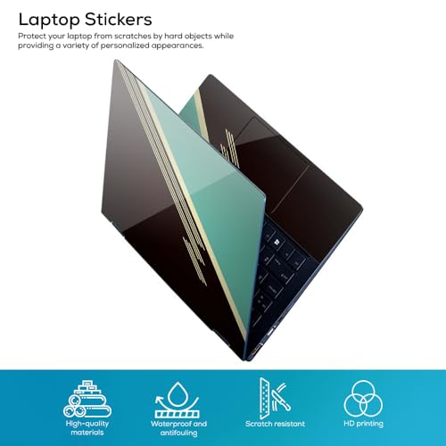 Image of Galaxsia Unique Pattern Look Top+Wrist Pad Vinyl Laptop Skin /Sticker /Cover Upto 15.6 Inches Laptops Laminated-Removable-HD Quality Compatible for Hp-Dell-Sony-Lenovo-Asus etc.(15x10 Inches)
