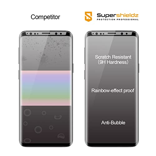Supershieldz (2 Pack) Designed For Samsung Galaxy S9 Tempered Glass Screen Protector With (Easy Installation Tray) Anti Scratch, Bubble Free (Black) #TOP2