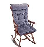 Big Hippo Coussin Dossier pour Chaise Longue Berçante/Bain de Soleil / Chaise de Jardin/Banc de Jardin /Bureau, Intérieur/Extérieur, Rembourrage Epais, Confortable et Doux, 111x48x7cm,Gris