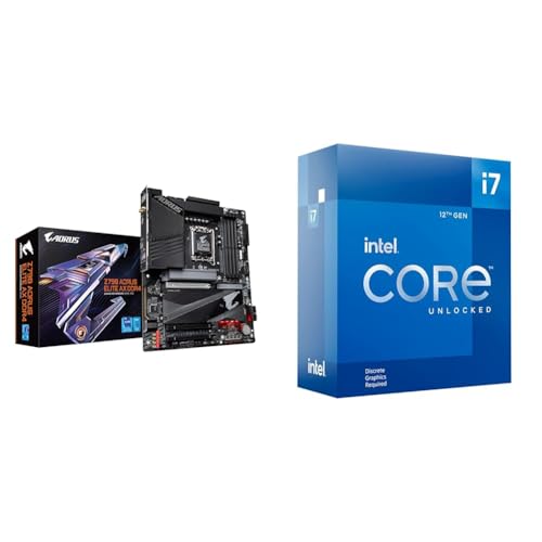 Image of GIGABYTE Z790 AORUS Elite AX DDR4 ATX Motherboard with Intel Z790, Quad M.2 & Intel Core i7-12700KF Gaming Desktop Processor 12 (8P+4E) Cores up to 5.0 GHz Unlocked LGA1700 600 Series Chipset 125W
