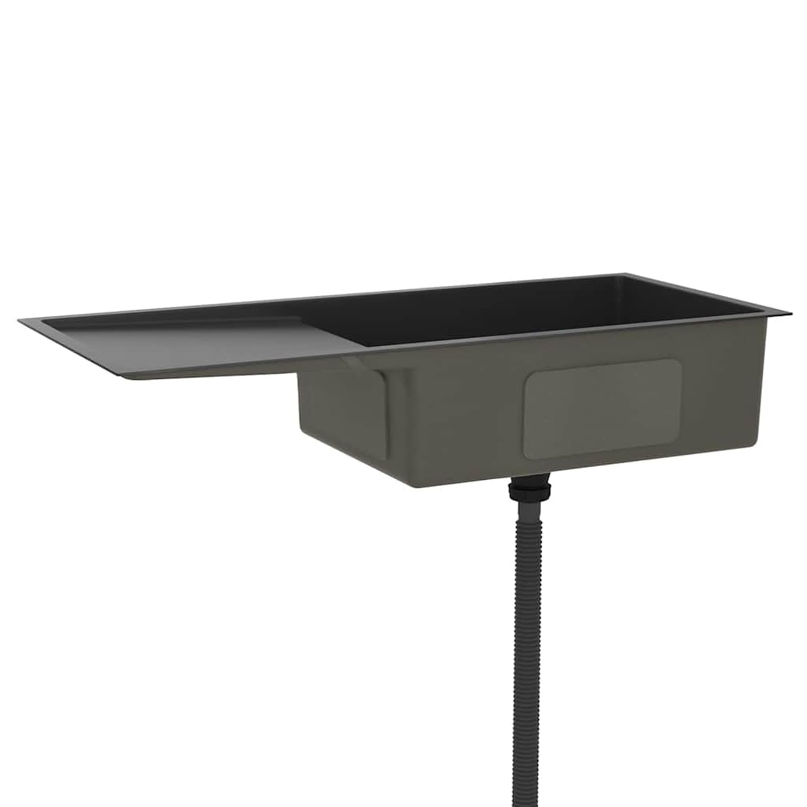 Fasba Fregadero de Acero Inoxidable con Escurridor y Diseño Moderno - Negro - 100 x 44 x 20 cm
