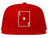 Ace of Hearts Snapback Hat Cap Red
