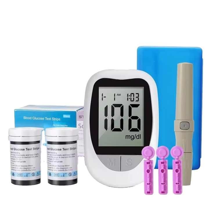 Medidor de glucosa en sangre, kit medidor azucar con tiras de 50, recordatorios de prueba y 900 memorias por glucometro - mg/dL