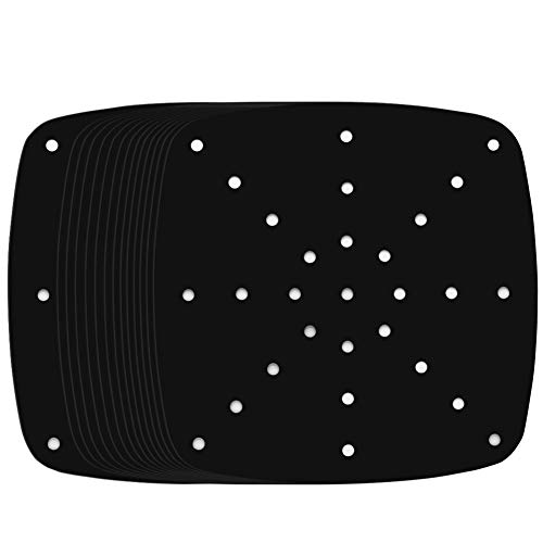 Reusable Square Air Fryer Liners, 10 PCS Nonstick 8.5 Inch Air Fryer Liners Mat Air Fryer Perforated Mat Bamboo Steamer Liners for Air Fryer, Steaming Basket and More