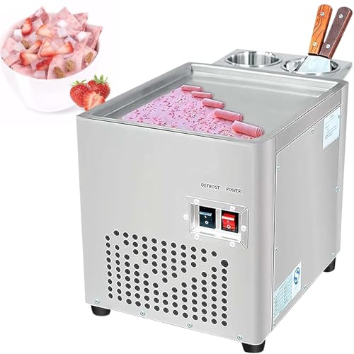 Máquina comercial de rollos de helado de acero inoxidable para hacer helado y yogur enrollados