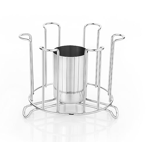 Image of iSTAR Stainless Steel Glass And Spoon Tabletop Organizer /Glass Stand /Glass Holder For Kitchen Dining Table, Tiered Shelf, Medium