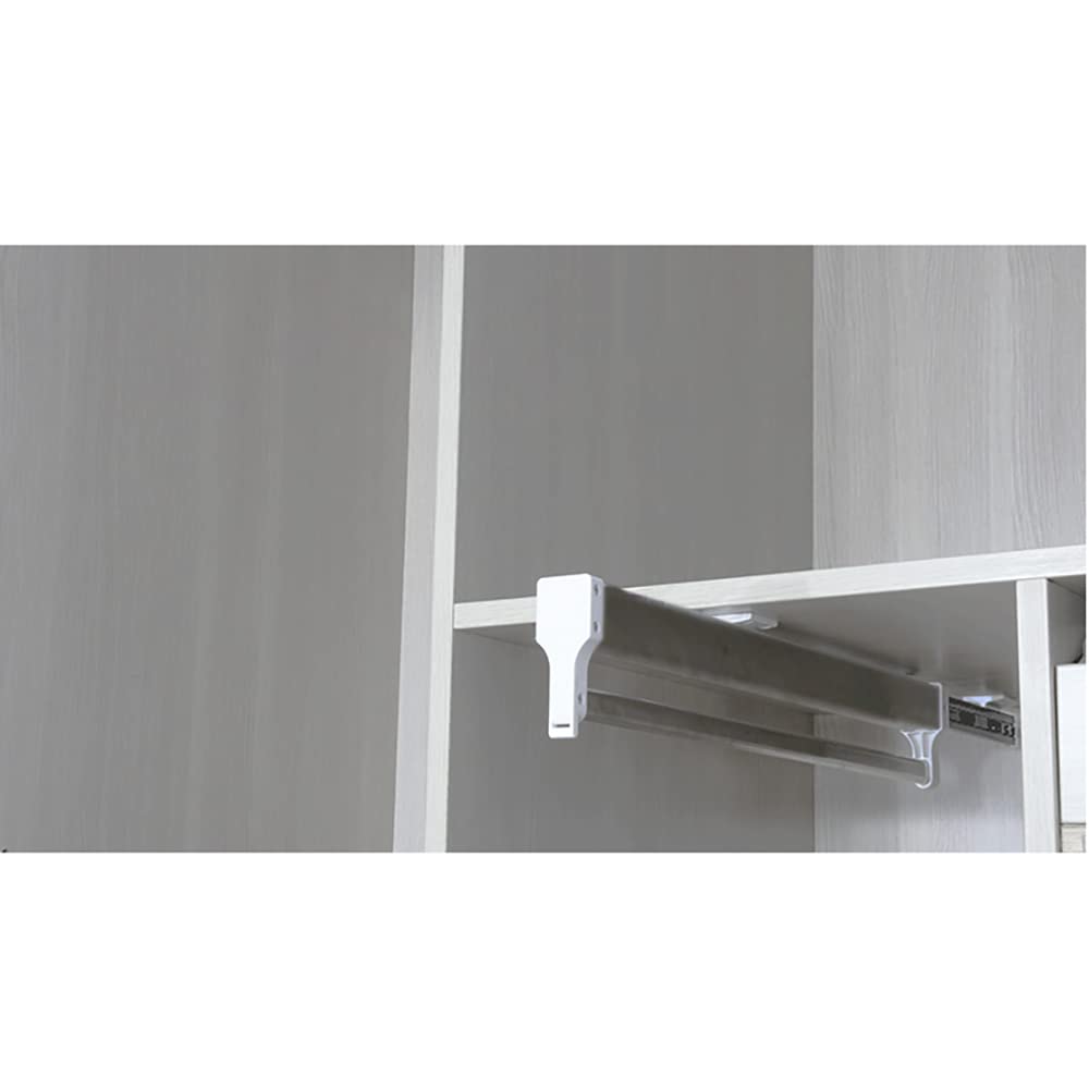 Porta-pantaloni per guardaroba, gancio per pantaloni, allungabile, colore nero, in acciaio inox, 9 supporti per sciarpe, grucce per armadio profondità 48 cm (rosso