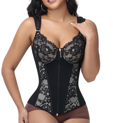 SHAPSHE Waist Trainer for Women Corset Shapewear Tummy Control Bustier Lace Tops Going out Tank Tops...