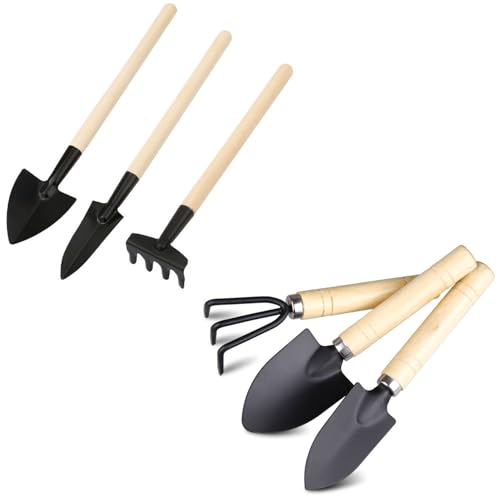 6 Pcs Mini Garden Tools, Small Garden Rake Shovel, Indoor Plant Tools Set for Seedlings, Bonsai