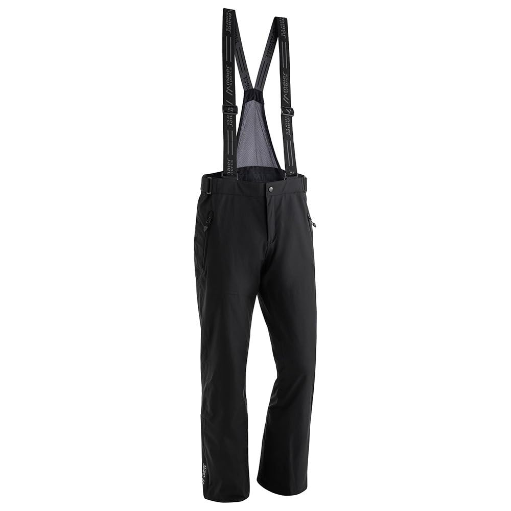 Maier Sports Anton Light, Leichte Herren Skihose, wasserdichte Schneehose mit Hosenträgern, Stretchmaterial und Verstellbarer Bund, PFC-frei, mTEX Wetterschutz, Grau, Gr. 24 (W34/L30)