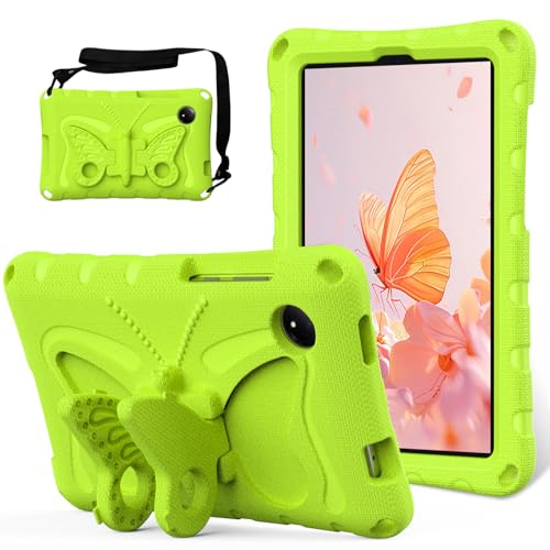 Funda para Honor Pad X7 8.7 2025 a prueba de golpes con bonita mariposa y práctica correa