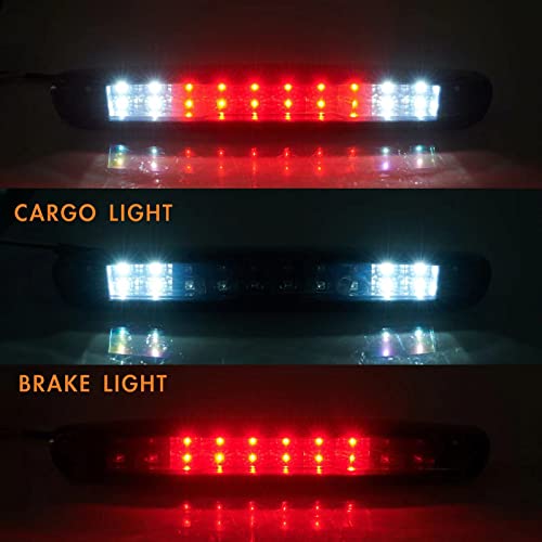 Image of Third 3rd Brake Light, LED High Mount Stop Light for 2007-2013 Chevy Silverado /GMC Sierra 1500 2500HD 3500HD, Rear Center Cab Roof Tail Cargo Lamp, Smoke Lens