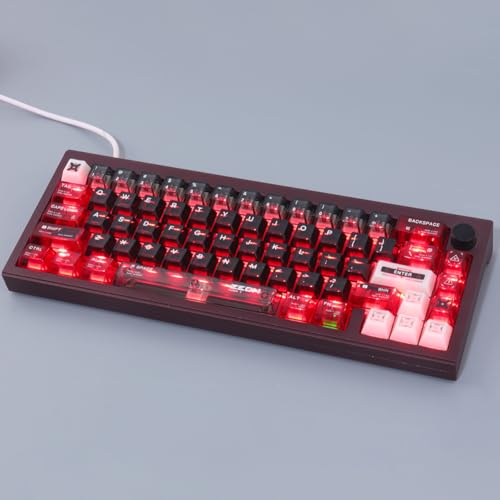Keycaps de policarbonato transparente para interruptores Cherry MX, set de 141 teclas 3