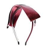 Women and Girls Holiday Metallic Flat Bow Headband - Burgundy