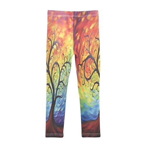 Bolaz Toddler Girls Leggings Printed Yoga Pants Leggings Red Green Blue Tree for Kids2