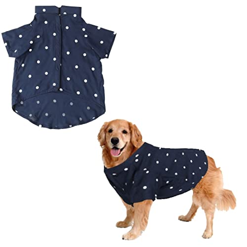 Image of Sage Square Funky Soft Material Dog Shirt | Cool /Funky Print Pet | Soft Light Weight | Comfortable & Breathable Dog Clothing | Trendy Vest Outfit (Polka Blue) (XXXLarge - 30inch)