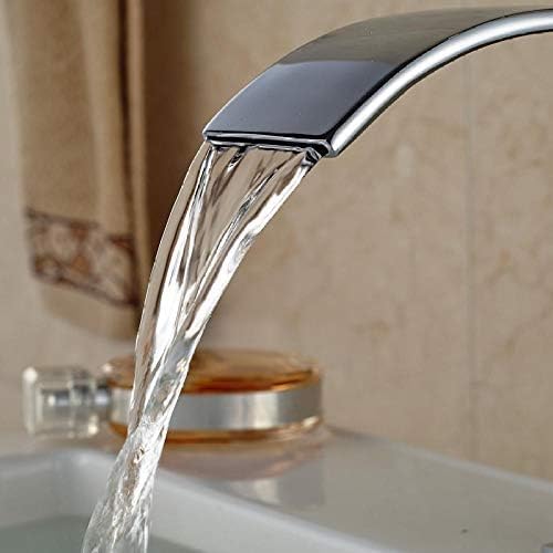 Mitigeur d'évier cascade carré en laiton chromé pour lavabo de salle de bain
