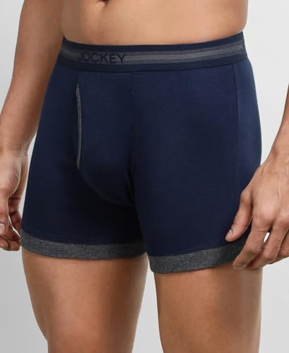 Image of Jockey 1017 Men's Super Combed Cotton Rib Solid Boxer Brief with Stay Fresh Properties