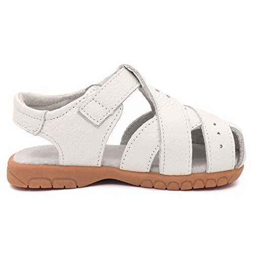 image for Femizee Girls Leather Summer Flower Sandals,Whtie 5 Petals,1536 CN20, 