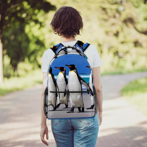 Sac à dos d'école ergonomique motif pingouin pour adolescents