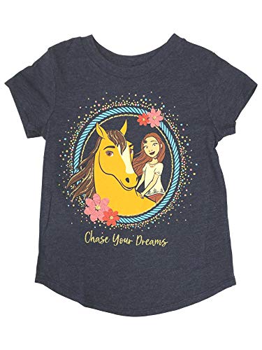 Jumping Beans Spirit Movie Girls Navy Glitter Chase Your Dreams Horse T-Shirt Tee Shirt