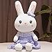 Decanyue 80/100 cm Creativo Coniglio Peluche Ragazza Ragdoll Bambina Che Dorme Cuscino Grande Simpatico Coniglio Bianco Bambola Bambola 80 cm (Occhi Blu Aperti) WSJ Gonna Scozzese Coniglio