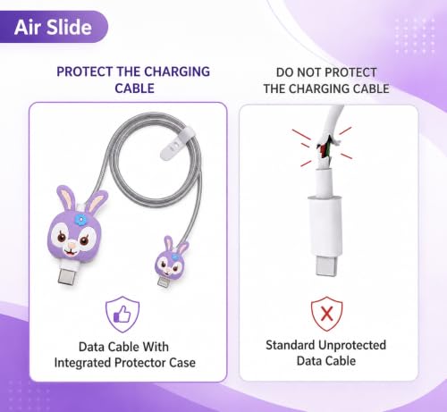 Image of Compatible with iPhone Charger Case Cover, Rabbit, Silicone, Funny Cartoon Character