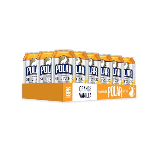 Polar Seltzer Water Orange Vanilla, 12 fl oz cans, 18 pack - Image 7