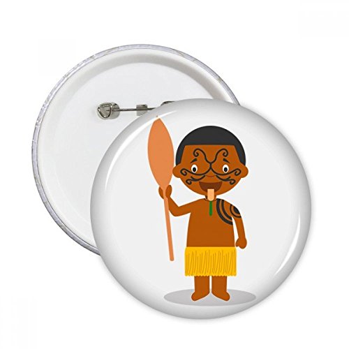 Pins Nouvelle-Zélande Noir Quant motif cartoon badge bouton rond pour vêtements lot de 5 pièces