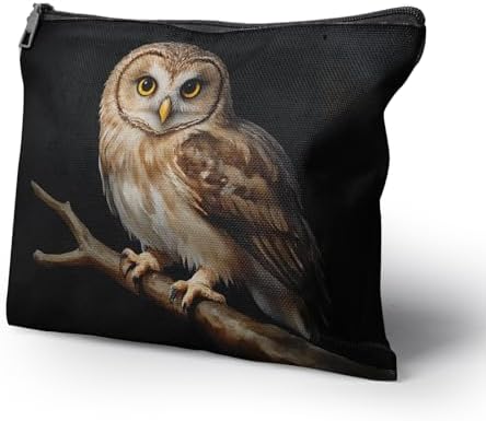 Cafl Makeup Bag Cosmetic Bag for Women Large Capacity Make Up Bag-10 * 8inch, Majestic Perched Owl - 1
