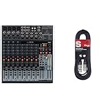 Behringer XENYX X1622USB Mixer Premium a 16 ingressi 2/2 bus con preamplificatori microfonici e compressori XENYX & Stagg Cavo microfonico di alta qualità da XLR a connettore XLR, 6 m, nero