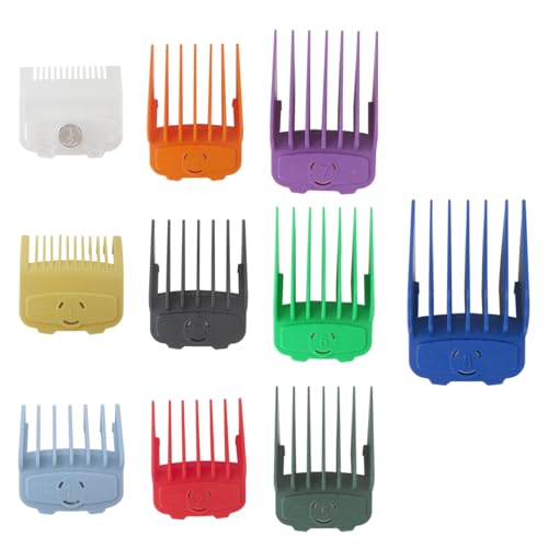 KOGUNXU 10-Pack Magetic Clipper Guards Set for Limural K11S/Novah HCL-001/Surker K7S/K9C/K9S, Color Coded Clipper Guides Replacement - Length: 1/16